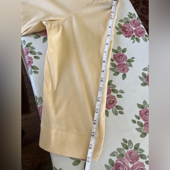 Talbots “Stretch” Cotton Collared button down pale yellow size small 3/4 sleeve - Picture 9 of 9